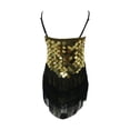 thumbnail image 4 of Otqutp Girls Sequin Fringe Dance Dress Tassel Sparkly Paillette V Neck Ballet Dresses Spaghetti Strap Trendy Dancewear, 4 of 8