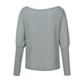 thumbnail image 4 of gakvbuo Off The Shoulder Sweaters For Women Long Sleeve Plus Size Tunic Tops Oversized Pullover Sweater Solid Color Knit Jumper Loose T-Shirt Doll Sleeve Top, 4 of 5