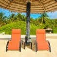 thumbnail image 5 of Pirecart Outdoor Adjustable Chaise Lounge Chair 5-Level Adjustable Pool Lounge Chairs with Side Table, Orange, 5 of 8