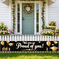 thumbnail image 6 of LUUFILx Congratulations Banner Graduation Party Decoration We Are So Proud of You Backdrop Supplies Gold Black Event Celebration Background Photography Decoration, 6 of 7