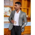 thumbnail image 2 of COOFANDY Mens Sparkly Blazer Stylish Jacket Regular Fit Metallic 70s Disco Party Dance Jacket, 2 of 6