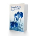 thumbnail image 2 of Auntie Happy Birthday Card Beautiful Elegant Blue Iris Flower Painting Floral Blooms For Her Greeting Card, 2 of 3