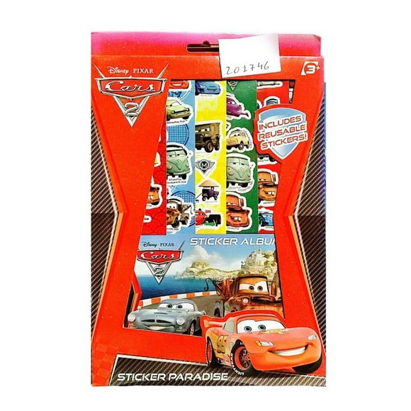 Cars 2 Feuilles d'Autocollants Réutilisables Personnages (Lot de 6)