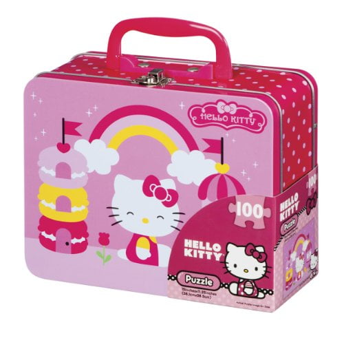 Hello Kitty 100 Piece Puzzle Inside Lunch Box Tin 