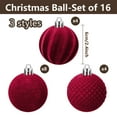 thumbnail image 7 of 16 Pcs Velvet Christmas Balls Flocked Christmas Tree Ball Ornaments Plastic Balls Xmas Decorative Hanging Ornaments Christmas Tree Decoration 2.4 Inch, 7 of 7