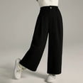 thumbnail image 5 of CPNG Girls Wide Leg Dress Pants Solid Color Elastic High Waist Wide Leg Casual Uniform Pants with Pockets, 5 of 8