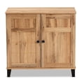 thumbnail image 6 of Baxton Studio Glidden Modern and Contemporary Oak Brown Finished Wood 2-Door Shoe Storage Cabinet, 6 of 12