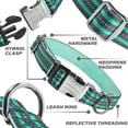 thumbnail image 2 of Black Rhino - Classic Striped Adjustable Dog Collar for Small Medium Large Breeds | 3m Reflective Threading | 4 Bright Colors - Matching Leashes Sold Separately (Aqua Striped, Medium), 2 of 3