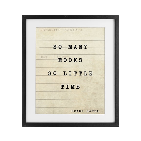 Stupell Industries Many Books & Little Time Black Framed Print Under Glass, design by Julia Frost