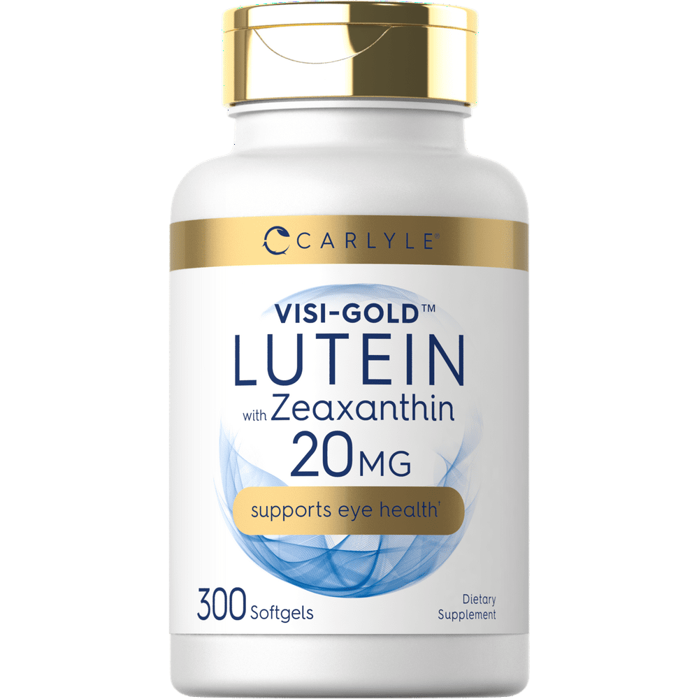 Lutein 20mg and Zeaxanthin 300 Softgels Value Size Supports Eye Health NonGMO, Gluten