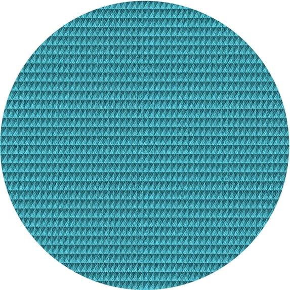 Ahgly Company Indoor Round Patterned Dark Cyan Green Area Rugs, 6' Round