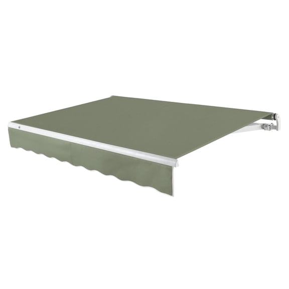 Awntech 12 Ft Maui Left Motorized Heavy Duty Patio Retractable Awning (144in x 9.25in x 120in), Sage
