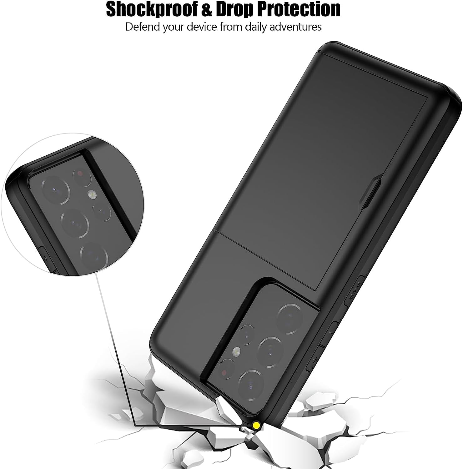 Samsung S21 Ultra Case with Card Holder Dual Layer Heavy Duty