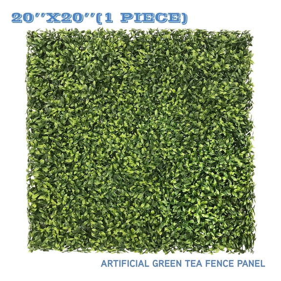 Sunshades Depot Artificial Green Tea 02 Fence Panel Green Wall Windscreen Privacy Screen Decorative Ivy Faux Leaves-1Pcs