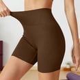thumbnail image 2 of CFLVAEK Biker Shorts for Women Quick Dry High Waisted Yoga Shorts Seamelss Ribbed Tummy Control Workout Shorts Coffee S, 2 of 9