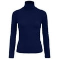 thumbnail image 6 of idosla Women's Turtleneck Long Sleeve Shirts Fall Fashion Basic Thermal Underwear Tops Winter Clothes 2025 (Navy, XL), 6 of 6
