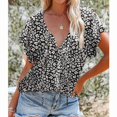 thumbnail image 2 of Women Casual T Shirt Boho Blouse Soft Floral Printed Easy Match  for Summer for Home for Grils for Office ANGGREK Otros, 2 of 5