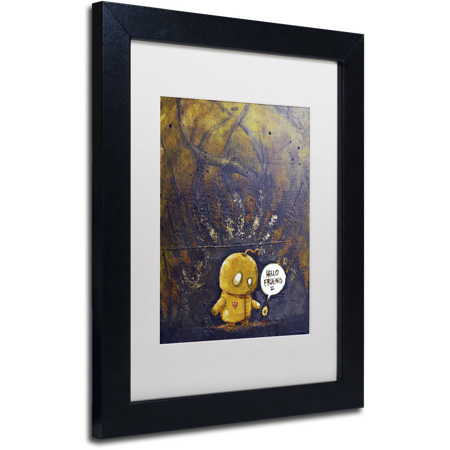 Trademark Fine Art 'Hello Friend' Canvas Art by Craig Snodgrass, White Matte, Black Frame