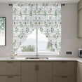 thumbnail image 4 of Summer Daisy Swag Valances for Windows 2 Pack Eucalyptus Leaves Flower White Wood Grain Swag Kitchen Curtains 36 Inches Long Rod Pocket Short Window Treatment for Kitchen Bathroom 28"x36", 4 of 9