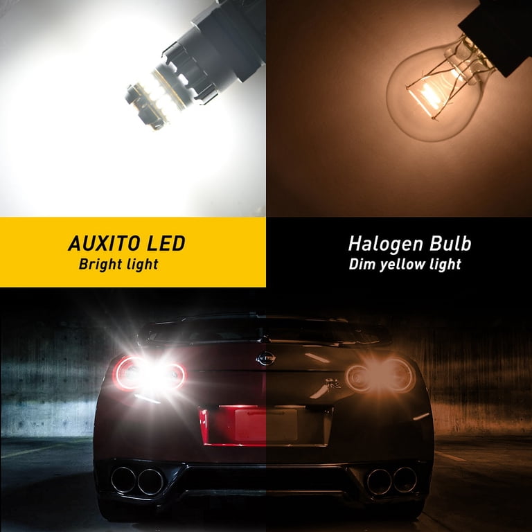 AUXITO 3157 3156 3057 4157 LED Bulb – 6500K White Reverse/Brake/Turn Signal (2-Pack)