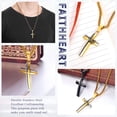thumbnail image 4 of FaithHeart Sturdy Cross Pendant Necklace Mens Womens Gold Plated Stainless Steel Catholic Christian Church Praying Jewelry Charms Gift for Dad, 4 of 11