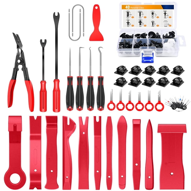 GOOACC 88 piezas Herramienta de extracción de molduras Pin de empuje automático Juego de clips de retención de parachoques Herramienta de extracción de terminales de sujeción Kit de extracción de clip