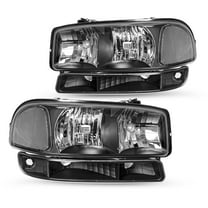 For 1999-2007 GMC Sierra/ 00-06 Yukon OE Style Black Headlights Bumper Lamps L R