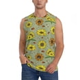 thumbnail image 1 of Fotbe Sage Green With Sunflowers Men's Camiseta sin Mangas Estampada para Hombres, Playera Casual para Gimnasio, Entrenamiento, Playa-XX-Large, 1 of 7