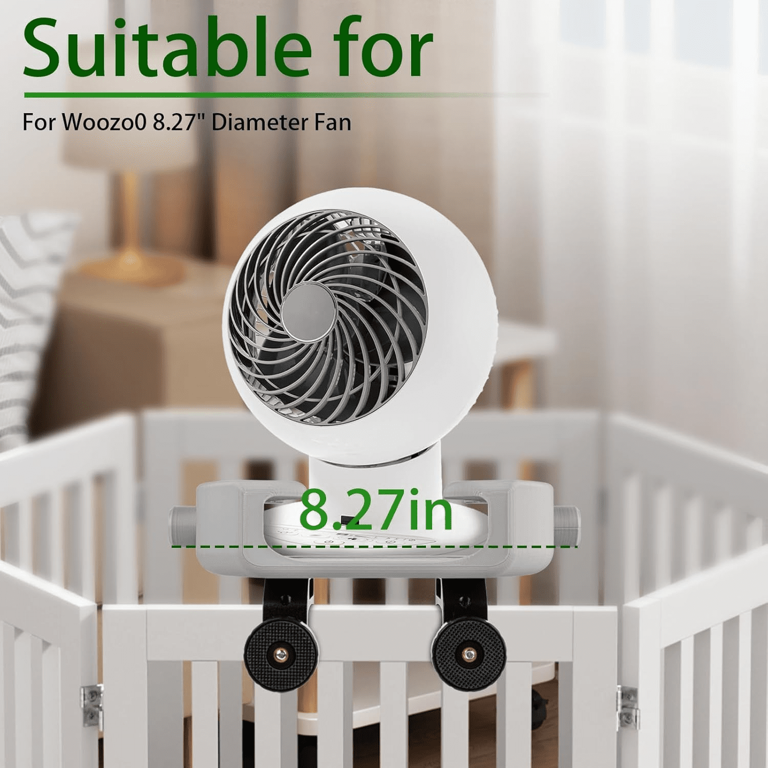 Bunk Buddy Fan Holder for 8.27" Clip-On Fans – Adjustable Dorm Bunk Bed Fan Mount, No-Drill Clamp Bracket for Dorms, Loft Beds, Secure Cooling Support (Grey)