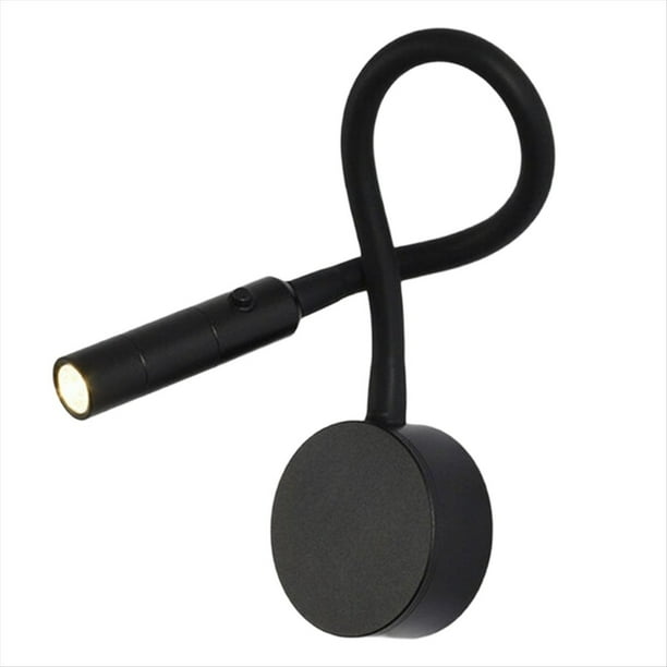 Lámpara de Pared LED para Lectura, con Manguera Flexible, para Mesita de Noche, Dormitorio, Estudio, Libros, con Interruptor.