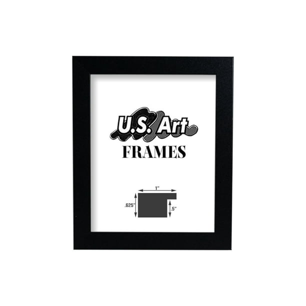 Black 1 Inch Flat Picture Frame, Solid Wood Wall Decor Poster Picture Frames by US Art Frames