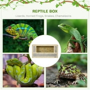 PawHut Reptile Terrarium, Wooden Reptile Tank 31.5 x 15.7 x 15.7 with Sliding Door for Chameleon, Lizard, Snake, Frog, Turtle, 33.8 Gallon