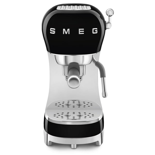 Smeg Cafetera espresso manual con varilla de vapor, 15 bares de presión, filtro porta de acero inoxidable, calentador de tazas pasivo, controles fáciles de usar y cuchara medidora fabricada en Italia