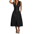 thumbnail image 1 of Robe Sans Manches en Cuir à Fermeture Éclair pour Femmes - Décontractée pour les Vacances, Couleur Unie, Design Élégant, 1 of 4