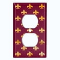 thumbnail image 2 of Metal Light Switch Plate Cover Elegant Yellow Tufted Rose Burgundy Damask DAM082, 2 of 13