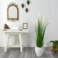 thumbnail image 2 of Nearly Natural 4.5' Wheat Plume Grass Artificial Plant in White Planter, Green, 2 of 4
