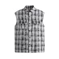 thumbnail image 5 of Miluxas Men's Sleeveless Shirt Plaid Button Down Casual Vest Shirts Black S(S), 5 of 9