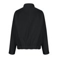 thumbnail image 4 of ClodeEU Womens Bomber Jacket,Button Down Jackets with Pockets,Fall Stand Collar Loose Coat Tops Black,Womens Plus M, 4 of 5