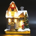thumbnail image 5 of Christmas Light House Resin Statue Christmas Desktop Ornament Statue, 5 of 5