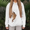thumbnail image 2 of mgoYE Pet Pouch Hoodies for Women，Oversized Sweatshirt With Pocket Front Carry Pouch for Small And Cats,Puppy Kitten Dogs Holder(White,2XL), 2 of 6