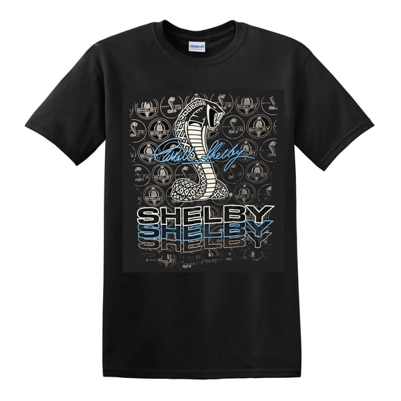 Ford Shelby Triple Threat Logo Graphic Cotton T-Shirt Black Official Licensed (2XL)