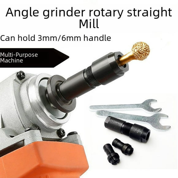 Angle Grinder to Electric Grinder Conversion Adapter with 6MM Chuck, Nut & Full Set (3MM/6MM) - Versatile, Durable, Easy Installation for Efficient Grinding Performance