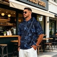 thumbnail image 5 of Men's Adjustable Drawstring Hood Sweatshirt Allover Tree Camo Print Daily Outdoor Top, 5 of 8