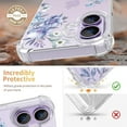 thumbnail image 3 of for iPhone 17 Case,[3 in 1] with Screen Protector & Camera Lens Protector, Flower Pattern Design,Clear Soft Shockproof Slim Floral Phone Cover for Women Girls 2025 6.3"(Magnolia/Blue), 3 of 13