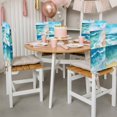 thumbnail image 3 of Summer Ocean Beach Chair Covers Set of 4 Blue Sky Marine Waves Chair Back Covers Stretch Removable Washable Slipcovers Protector for Dining Room Kitchen Party Decor, 3 of 9