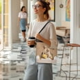 thumbnail image 6 of Kuiaobaty Golden Retriever Print Crossbody Bag for Women, Lemon Butterfly Print Bucket Handbag Bag Crossbody with Adjustable, Large Capacity Leather Shoulder Purse for Travel, Brown, 6 of 6