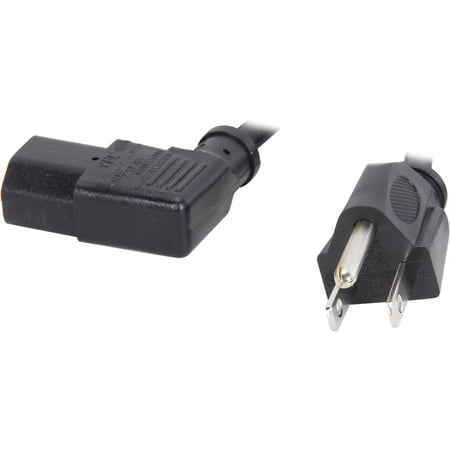 UPC: 0757120279099 | C2G 27909 18 AWG Universal Right Angle Power Cord – NEMA 5-15P to IEC320C13R  TAA Compliant  Black (10 feet  3.04 Meters)