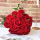 thumbnail image 4 of Xiao Hua Rosas artificiales realistas con tallos para decorar ramos de novia, 10 unidades (rojas), 4 of 5