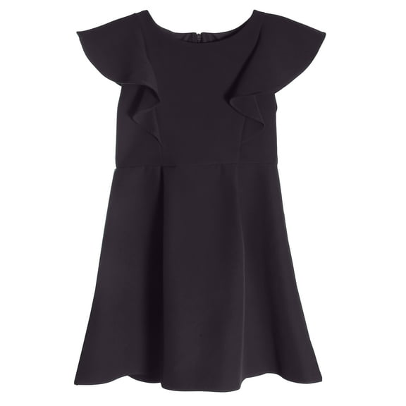 Little Girls Princess Ruffle A Line Back to School Party Flower Girl Dress Black Size 4 (K43D6)