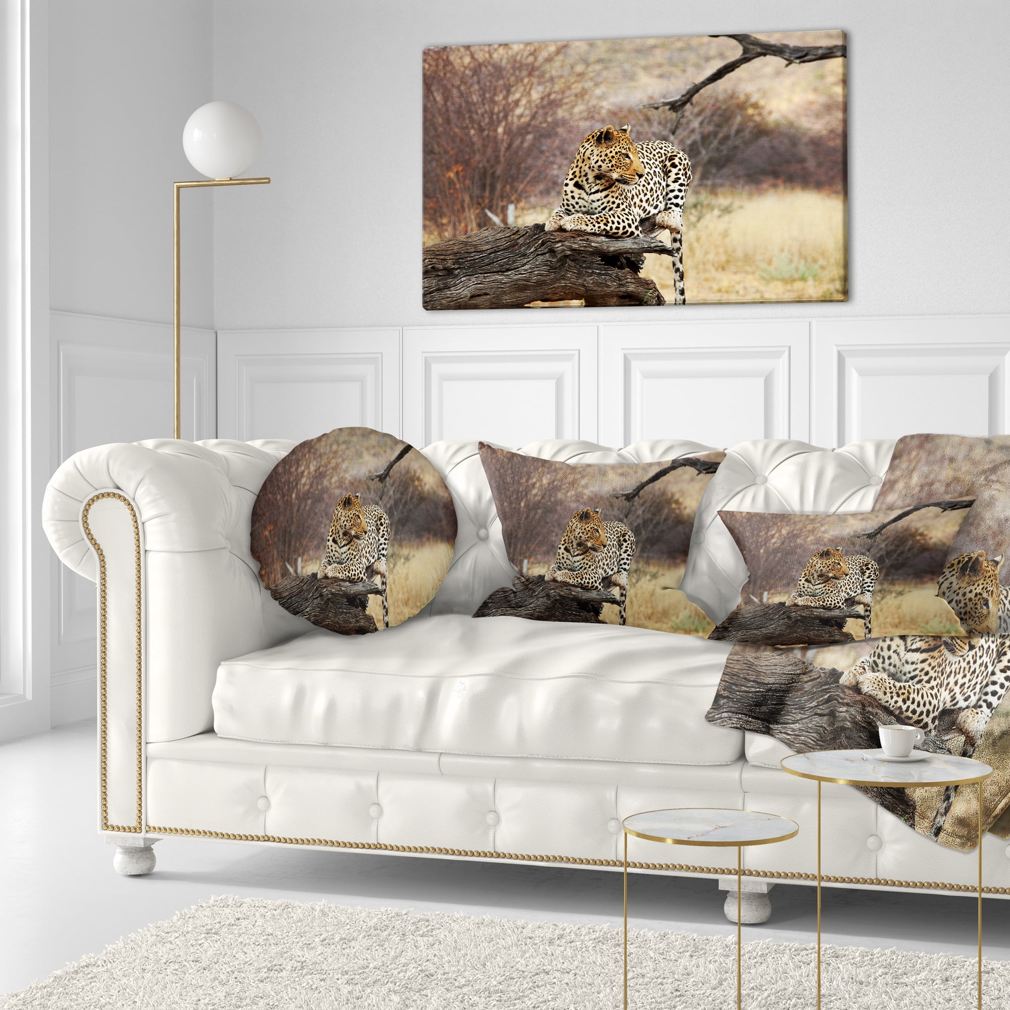 Designart 12" x 20" Brown Polyester Throw Pillow
